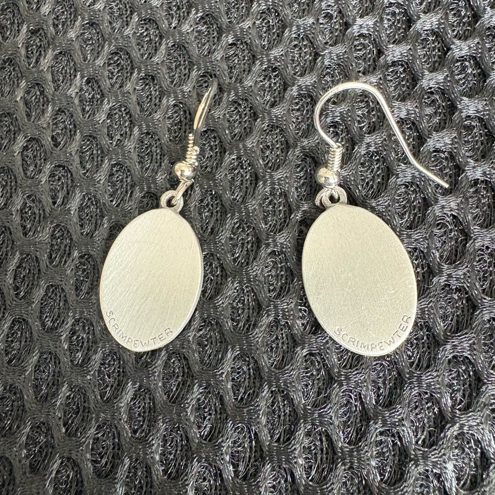Scrimshaw Pewter Tall Ship Dangle Earrings - Picture 3 of 6